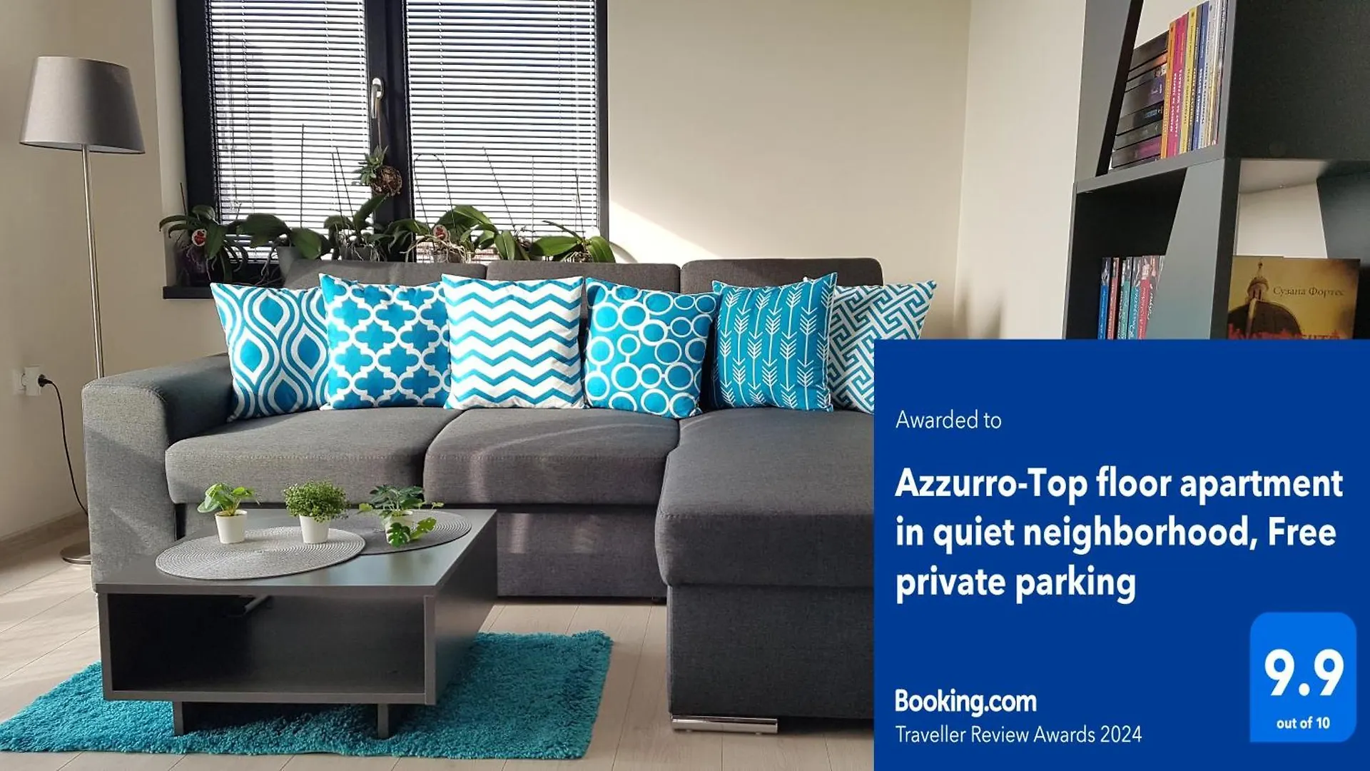 Azzurro-Top Floor Apartment In Quiet Neighborhood, Free Private Parking location